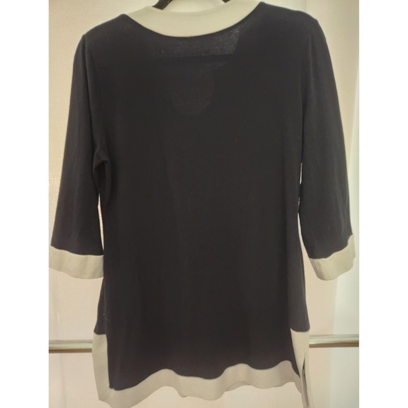 Soft Surroundings Women Black White Trim‎ Tunic-Size Petite Small Career Leisure - Picture 2 of 6